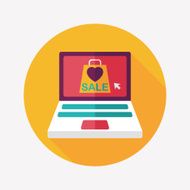 online shopping flat icon with long shadow eps10 N38