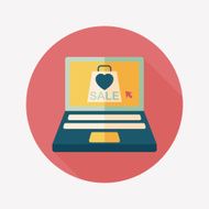online shopping flat icon with long shadow eps10 N39