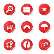 SEO Internet Sign Red Vector Button Icon Design Set 10 N5