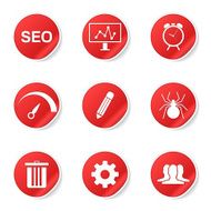 SEO Internet Sign Red Vector Button Icon Design Set 8 N6