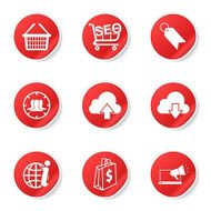 SEO Internet Sign Red Vector Button Icon Design Set 7 N4