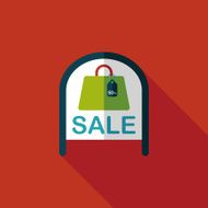 shopping store sale sign flat icon with long shadow eps10 N11