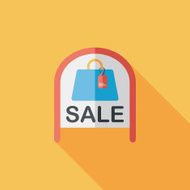 shopping store sale sign flat icon with long shadow eps10 N12