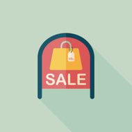 shopping store sale sign flat icon with long shadow eps10 N14