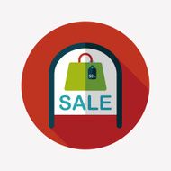 shopping store sale sign flat icon with long shadow eps10 N15