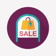 shopping store sale sign flat icon with long shadow eps10 N17