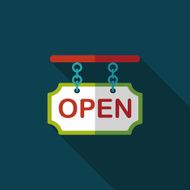 shopping store sign flat icon with long shadow eps10 N65