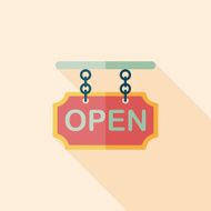shopping store sign flat icon with long shadow eps10 N66