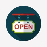 shopping store sign flat icon with long shadow eps10 N67