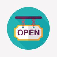 shopping store sign flat icon with long shadow eps10 N69