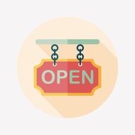 shopping store sign flat icon with long shadow eps10 N70