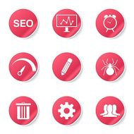SEO Internet Sign Pink Vector Button Icon Design Set 8 N7