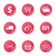 Shopping Sign Pink Vector Button Icon Design Set N7