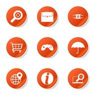 SEO Internet Sign Orange Vector Button Icon Design Set 10 N6