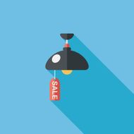 shopping sale lamp flat icon with long shadow eps10