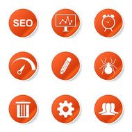 SEO Internet Sign Orange Vector Button Icon Design Set 8 N5