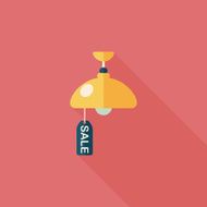 shopping sale lamp flat icon with long shadow eps10 N4