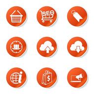 SEO Internet Sign Orange Vector Button Icon Design Set 7 N6