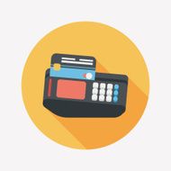 Shopping credit card machine flat icon with long shadow eps10 N4