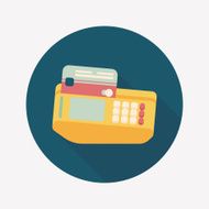Shopping credit card machine flat icon with long shadow eps10 N6