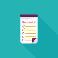 shopping list flat icon with long shadow eps10 N10