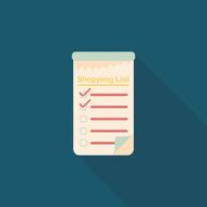 shopping list flat icon with long shadow eps10 N11