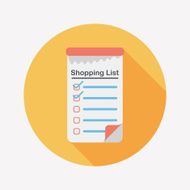 shopping list flat icon with long shadow eps10 N12