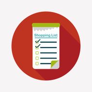 shopping list flat icon with long shadow eps10 N13