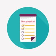 shopping list flat icon with long shadow eps10 N14