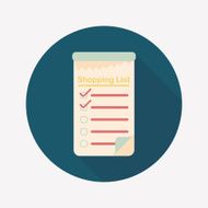 shopping list flat icon with long shadow eps10 N15