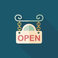 shopping store sign flat icon with long shadow eps10 N72