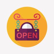 shopping store sign flat icon with long shadow eps10 N74