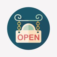 shopping store sign flat icon with long shadow eps10 N75