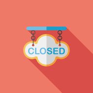 shopping store sign flat icon with long shadow eps10 N77