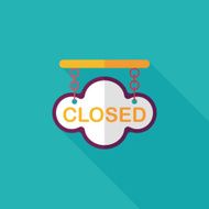 shopping store sign flat icon with long shadow eps10 N78