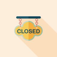 shopping store sign flat icon with long shadow eps10 N79