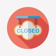 shopping store sign flat icon with long shadow eps10 N80