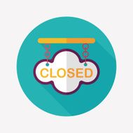 shopping store sign flat icon with long shadow eps10 N81