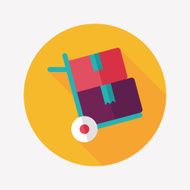 shopping handling trolley flat icon with long shadow eps10 N29