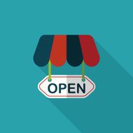 shopping store sign flat icon with long shadow eps10 N82