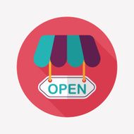 shopping store sign flat icon with long shadow eps10 N84