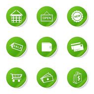 Shopping Sign Green Vector Button Icon Design Set 2 N6