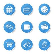 Shopping Sign Blue Vector Button Icon Design Set 2 N6