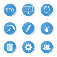 SEO Internet Sign Blue Vector Button Icon Design Set 8 N7