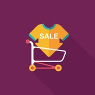 shopping sale sign board and cart flat icon N3