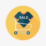 shopping sale sign board and cart flat icon N8
