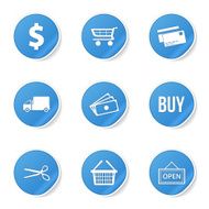 Shopping Sign Blue Vector Button Icon Design Set N6