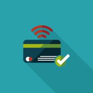 shopping credit card flat icon with long shadow eps10 N6