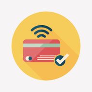 shopping credit card flat icon with long shadow eps10 N8