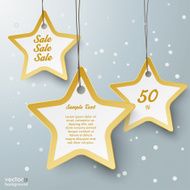 Three Golden Star Price Stickers Snow N2